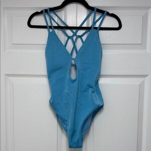 PEIXOTO ISLA Sky Blue Strappy One-Piece Swimsuit